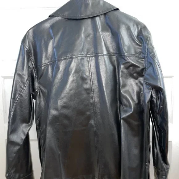 NEW Weekday bryant coated overshirt in black - Picture 8 of 8